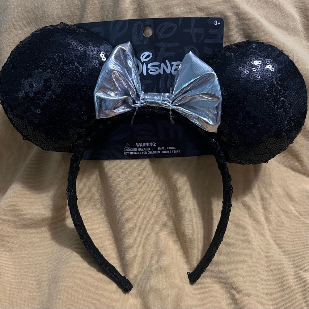 Disney Black and Silver Minnie Mouse Ears Headband